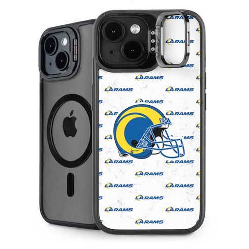 NFL Los Angeles Rams White Logo Blast iPhone 14 Kickstand Case